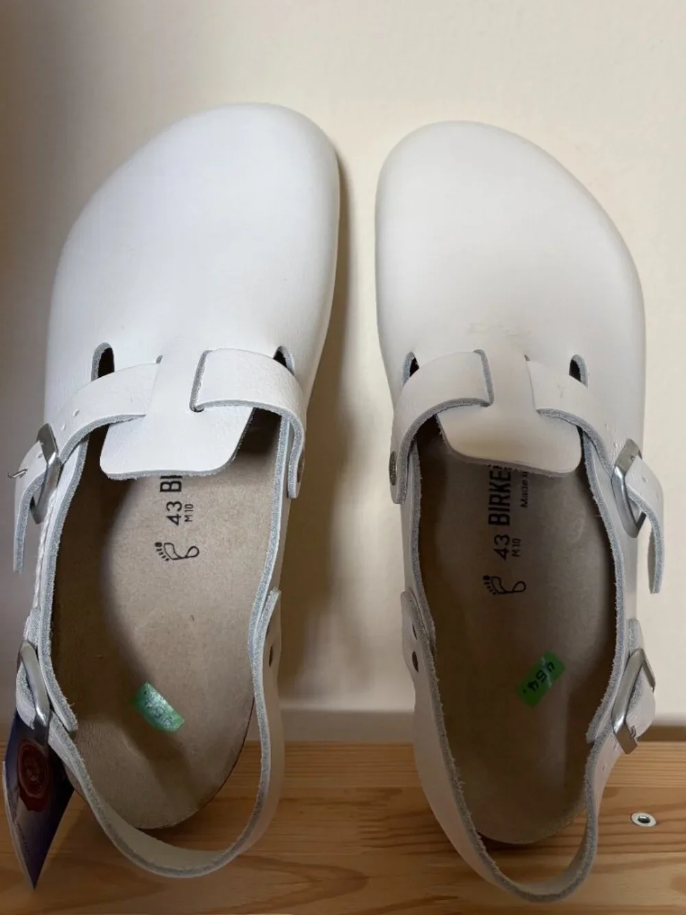 BIRKENSTOCK Tokio White Leather Clog Sandals EU 43 / M 10 / W 12 / Regular Wide